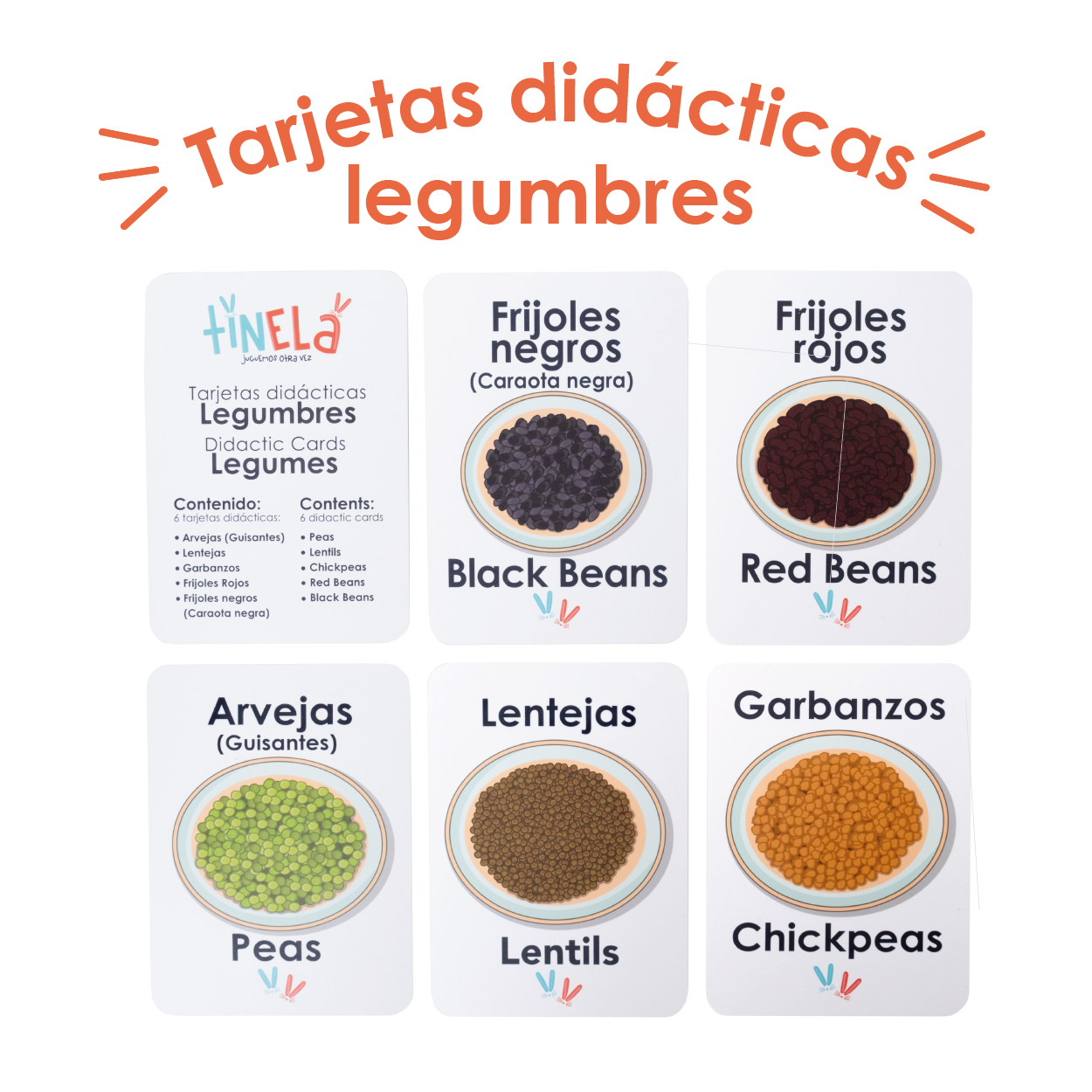 flash cards para niños alimentos